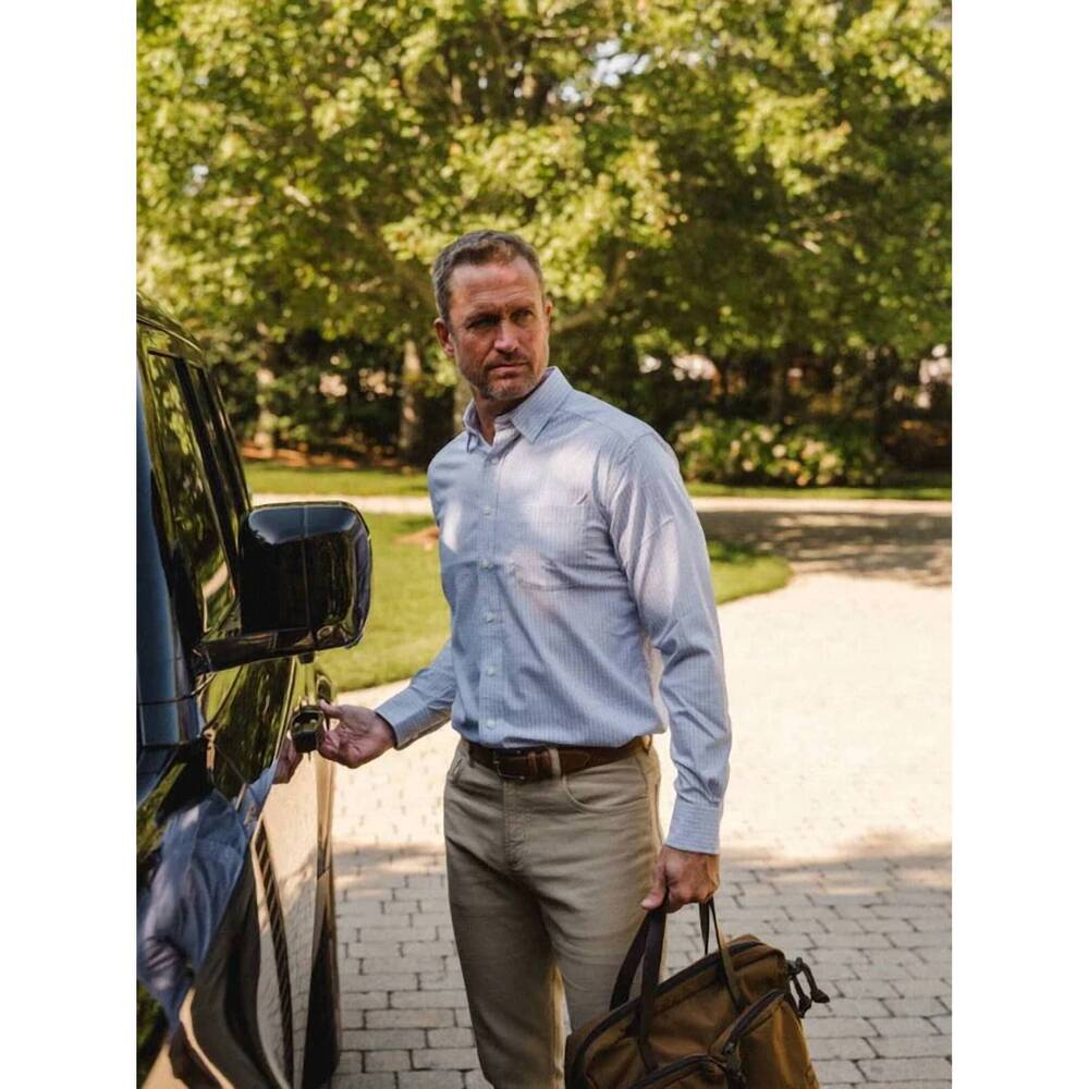 NEW GENTEAL gilpin royal oxford sport shirt in bluesky